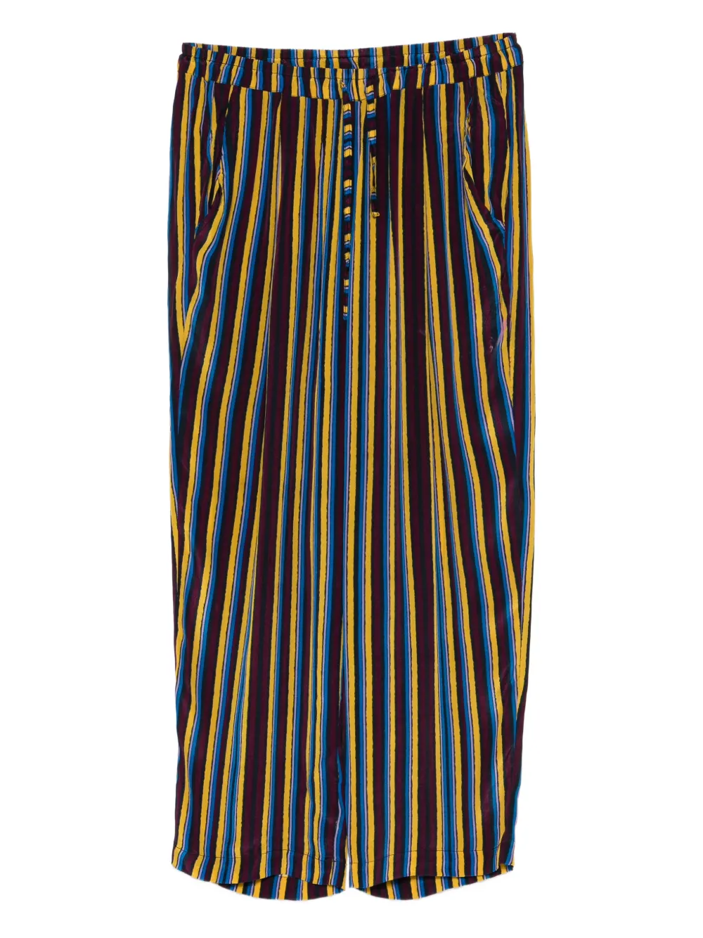 YAVI striped drawstring-fastening trousers | Blue | Image 1