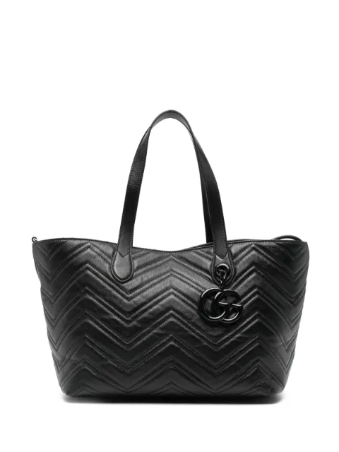 Gucci chevron logo charm tote bag