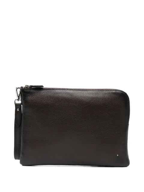 ALBERTO LUTI top-zip leather clutch bag 