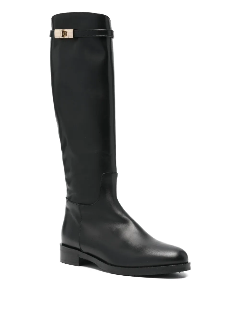 Paola Parisi 30mm Buckle-detail Boots In Black