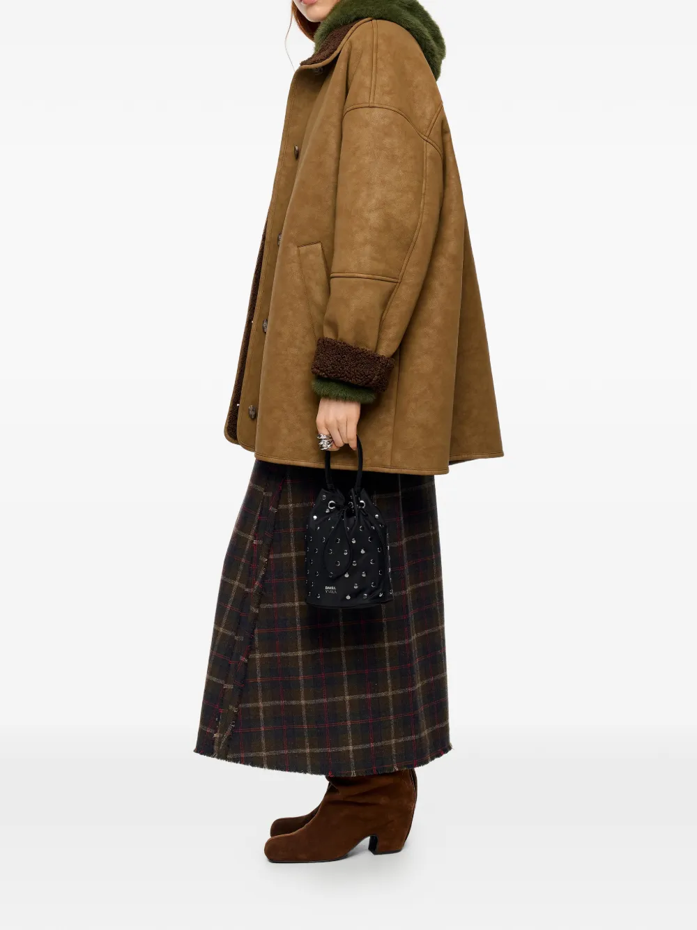 Bimba Y Lola Stud-detail Drawstring Mini Bag In Black