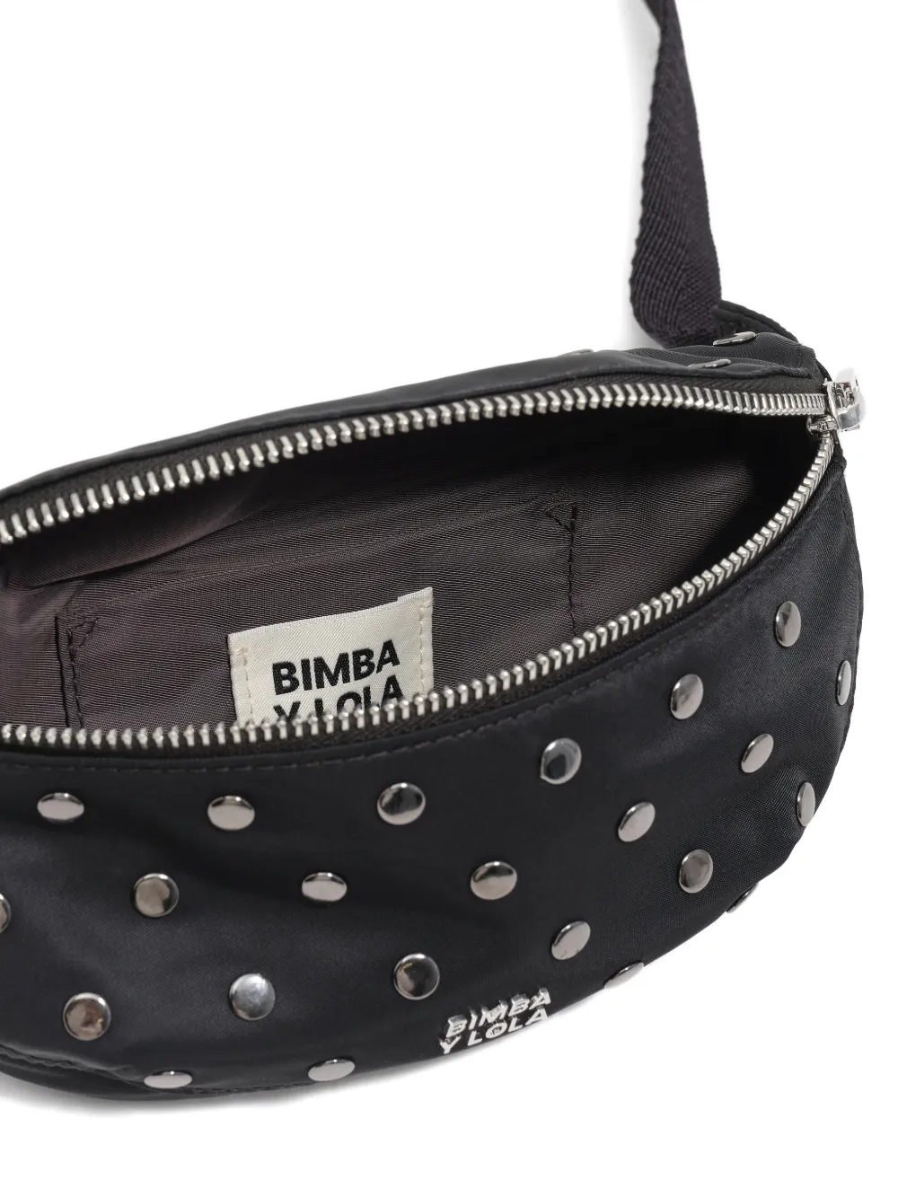 Bimba Y Lola Studded Chain Belt Bag In Black