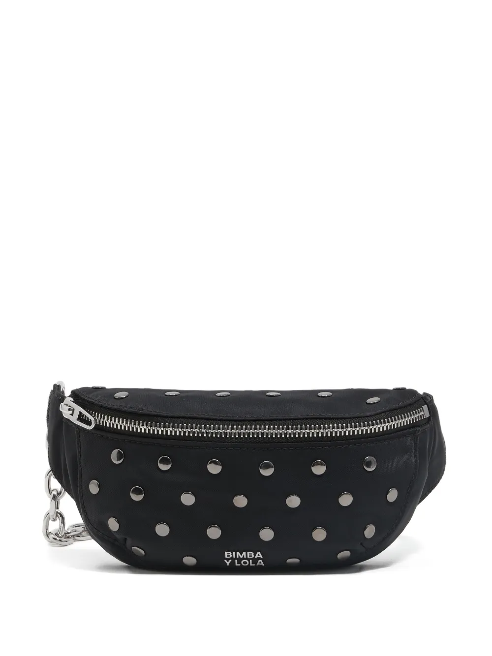 Bimba Y Lola Studded Chain Belt Bag In Black