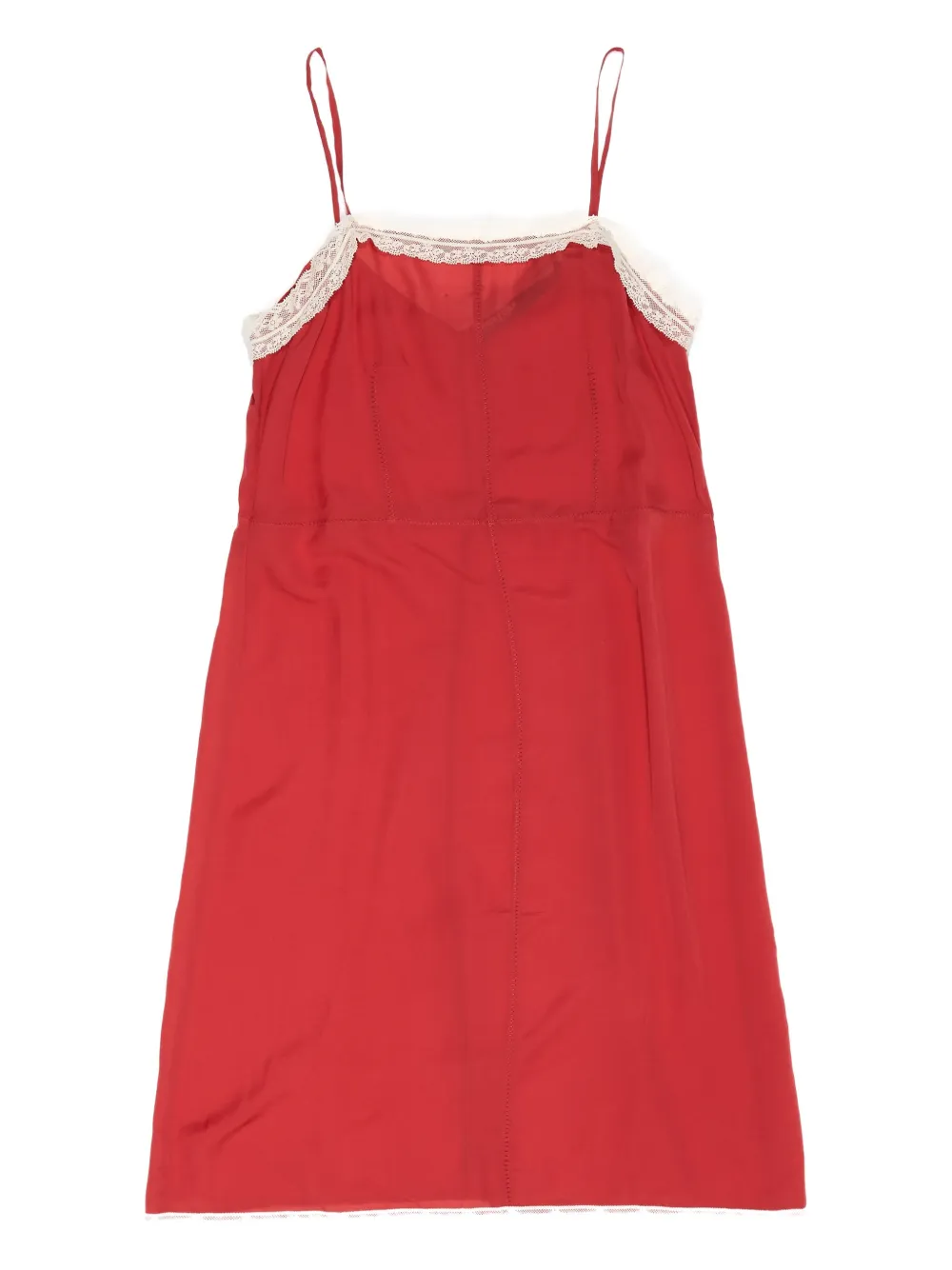 Bimba Y Lola Dress With Contrast Lace Straps In Red