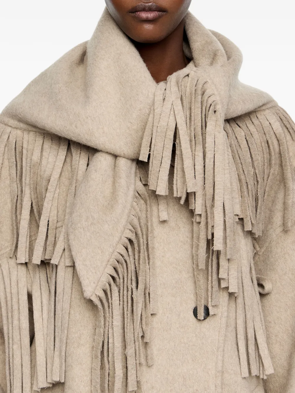 Bimba y Lola écharpe à franges | tons neutres | Image 1