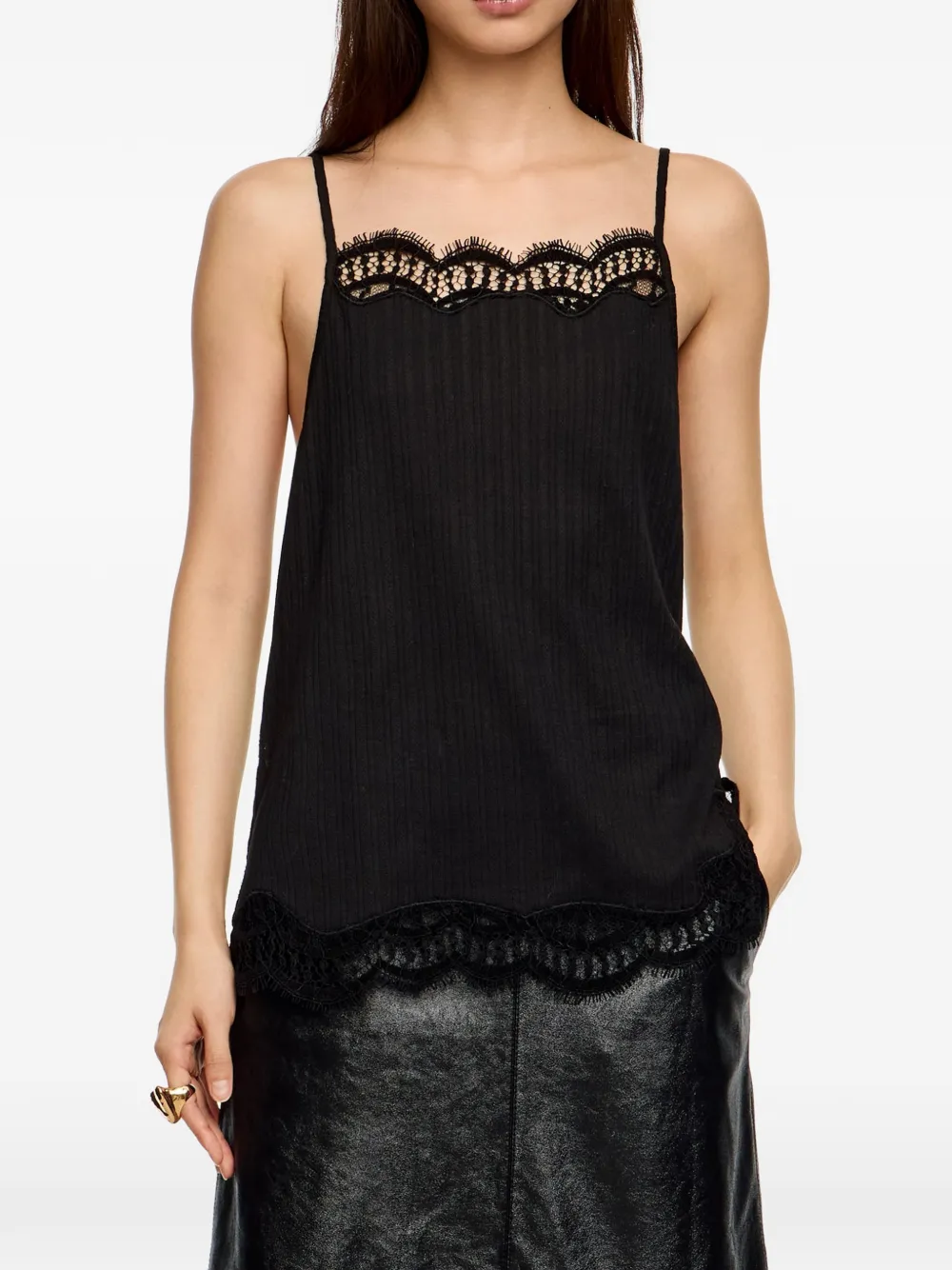 Bimba y Lola Top met kant - Zwart