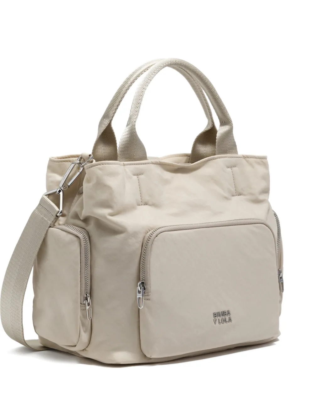 Bimba Y Lola Top-handle Zip-pocket Tote Bag In Neutral