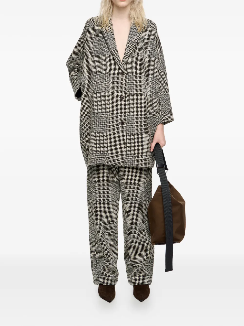 Bimba y Lola Geruite broek - Zwart