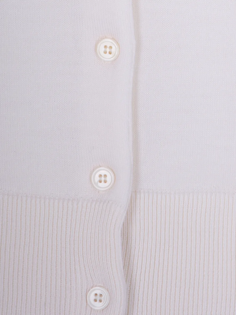 Alpha Studio Cardigan In Lana Merino Latte In White