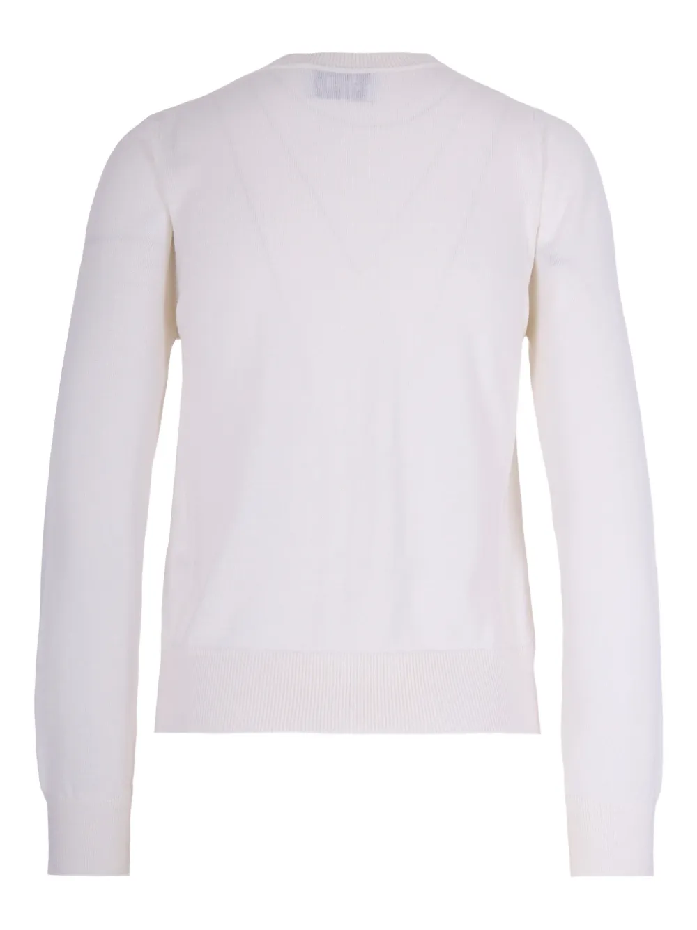 Alpha Studio Cardigan In Lana Merino Latte In White