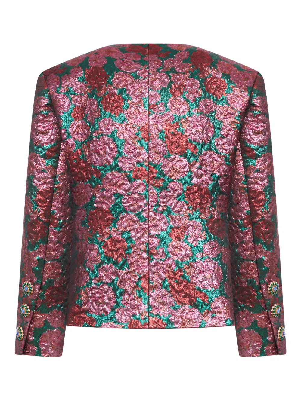 Saint Laurent Brocade Single-breasted Jacket In Multi