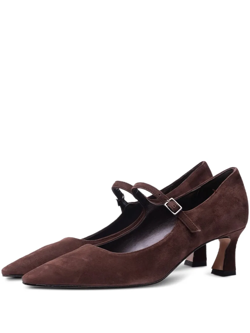 Poche Paris buckle-strap heeled pumps – Brown