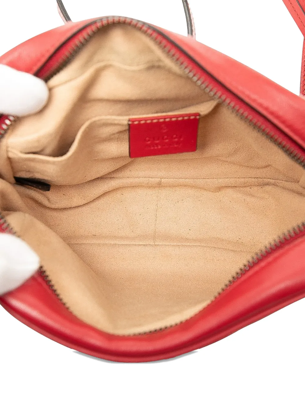 GUCCI Pre-owned 2016-2025 Mini Gg Marmont Matelasse Leather Crossbody Bag In Red