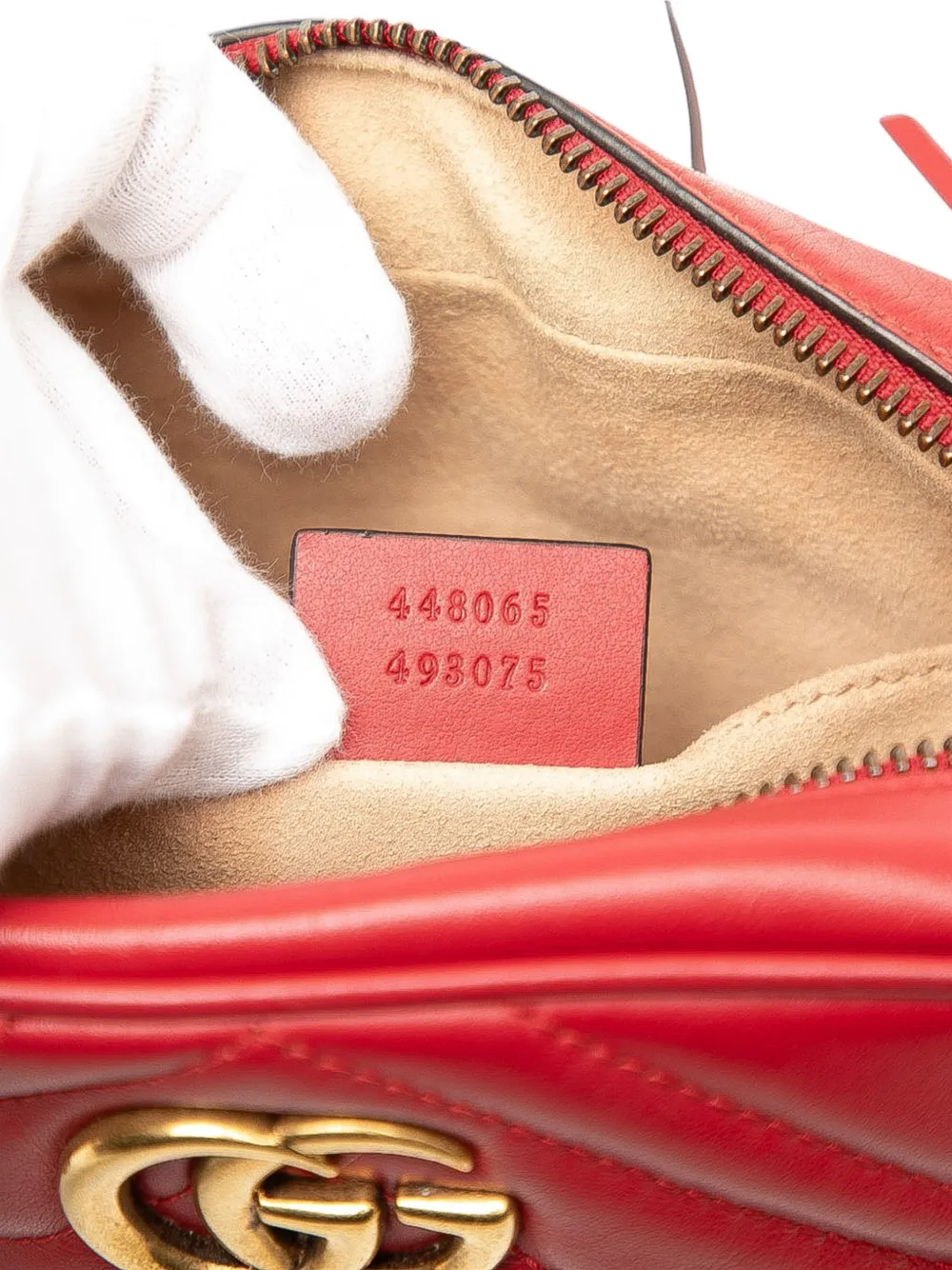 GUCCI Pre-owned 2016-2025 Mini Gg Marmont Matelasse Leather Crossbody Bag In Red