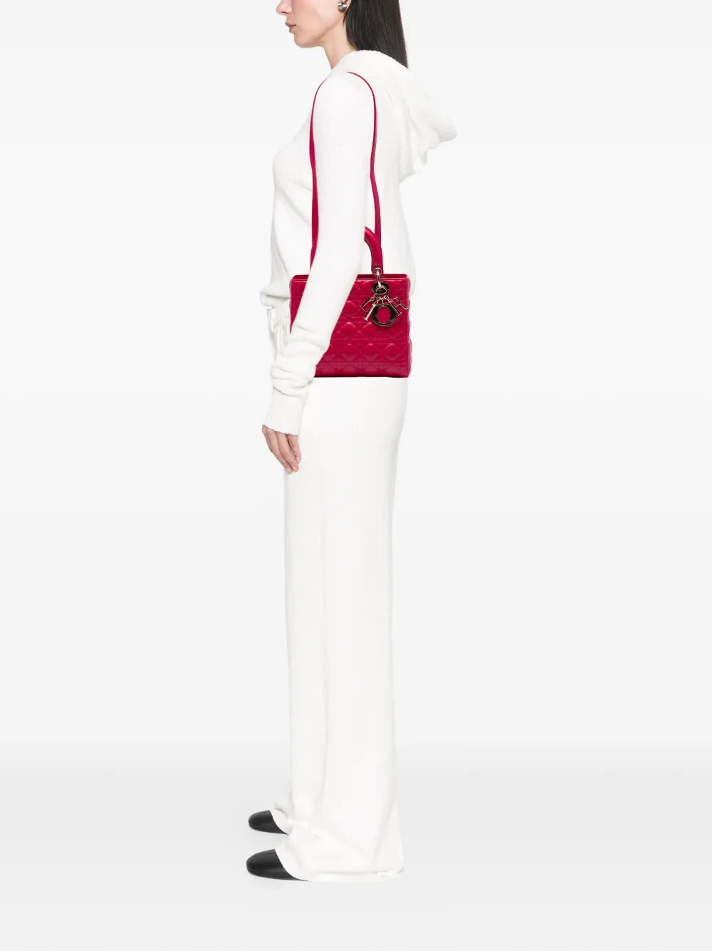 Christian Dior Pre-Owned 2015 ミディアム ラムスキン カナージュ レディ ディオール サッチェルバッグ - Christian Dior Pre-Owned 2015 ミディアム ラムスキン カナージュ レディ ディオール サッチェルバッグ -