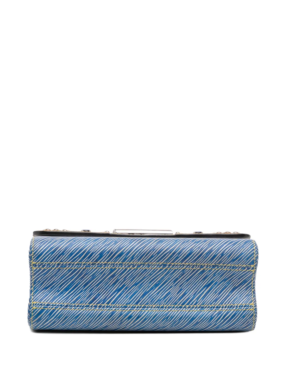 Pre-owned Louis Vuitton 2017 Epi Denim Studded Twist Mm Crossbody Bag In Blue