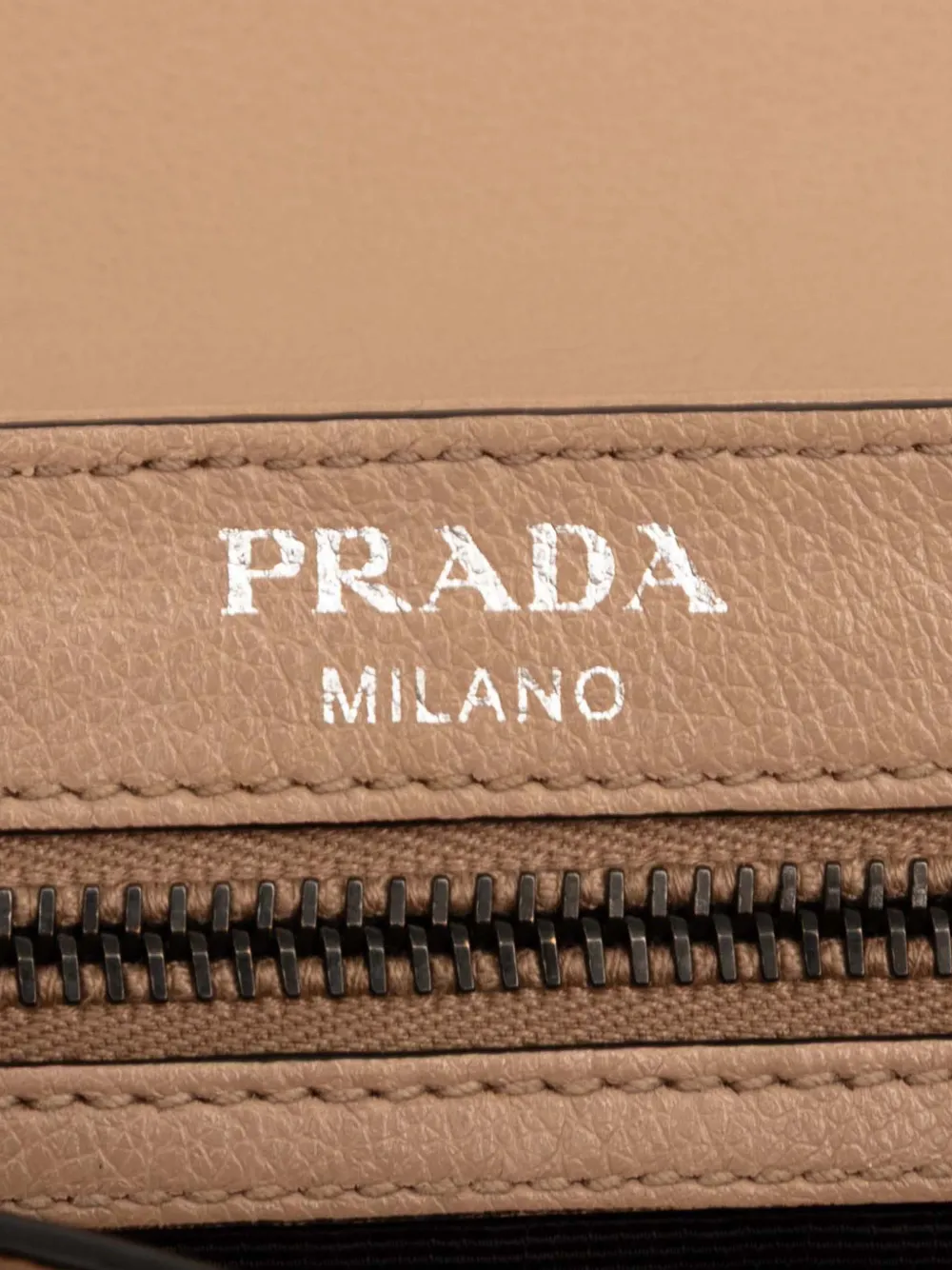 PRADA Pre-owned 2000-2025 Glace Calfskin Studded Crossbody Bag In Brown