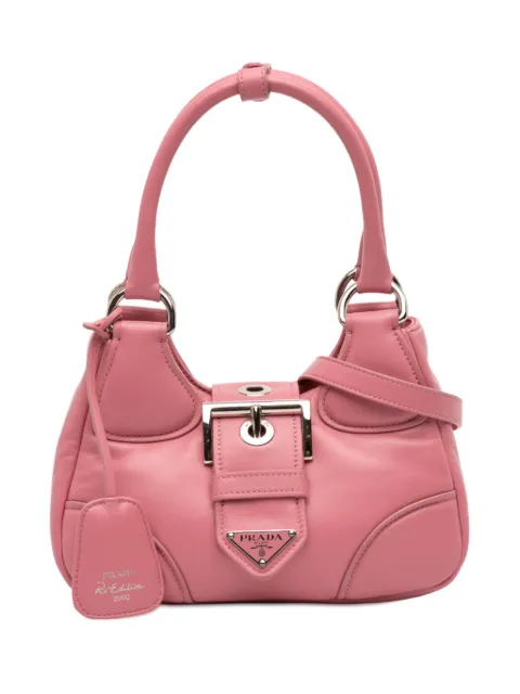 Prada Pre-Owned 2010-2025 Nappa Soft Padded Re Edition 2002 Moon satchel