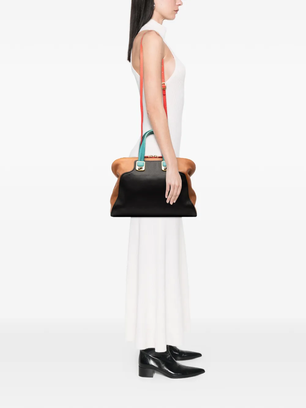 Fendi Pre-Owned 2010-2025 Leather Colorblock Chameleon satchel | Pre-Owned | Image 2