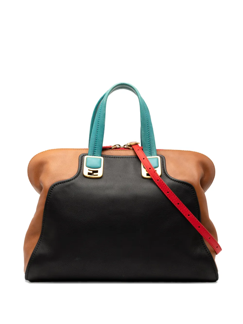 Fendi Pre-Owned 2010-2025 Leather Colorblock Chameleon satchel | Black | Image 1