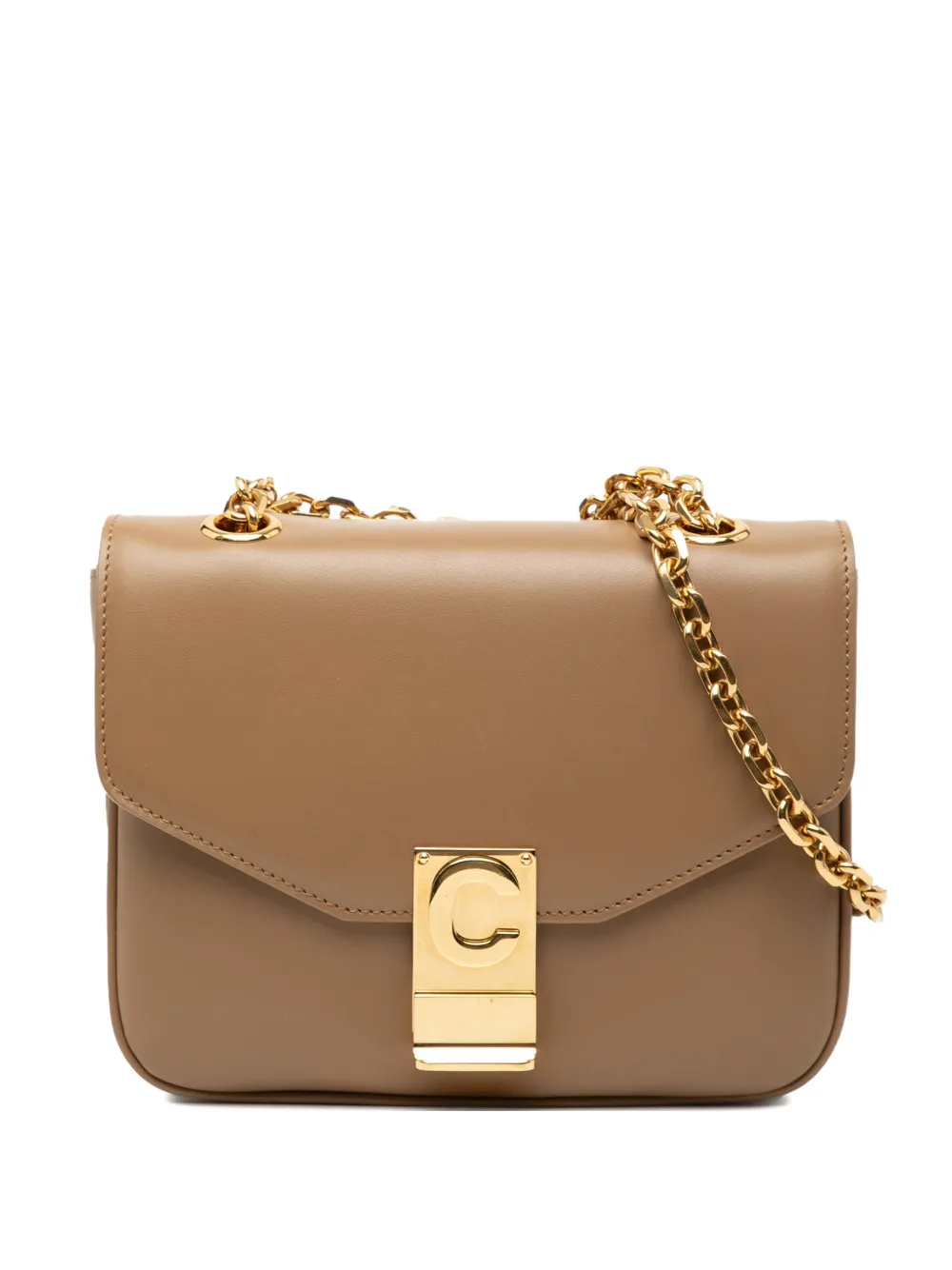 Celine Pre-Owned 2019 kleine Umhängetasche aus Leder mit C-Anhänger | Braun | Image 1