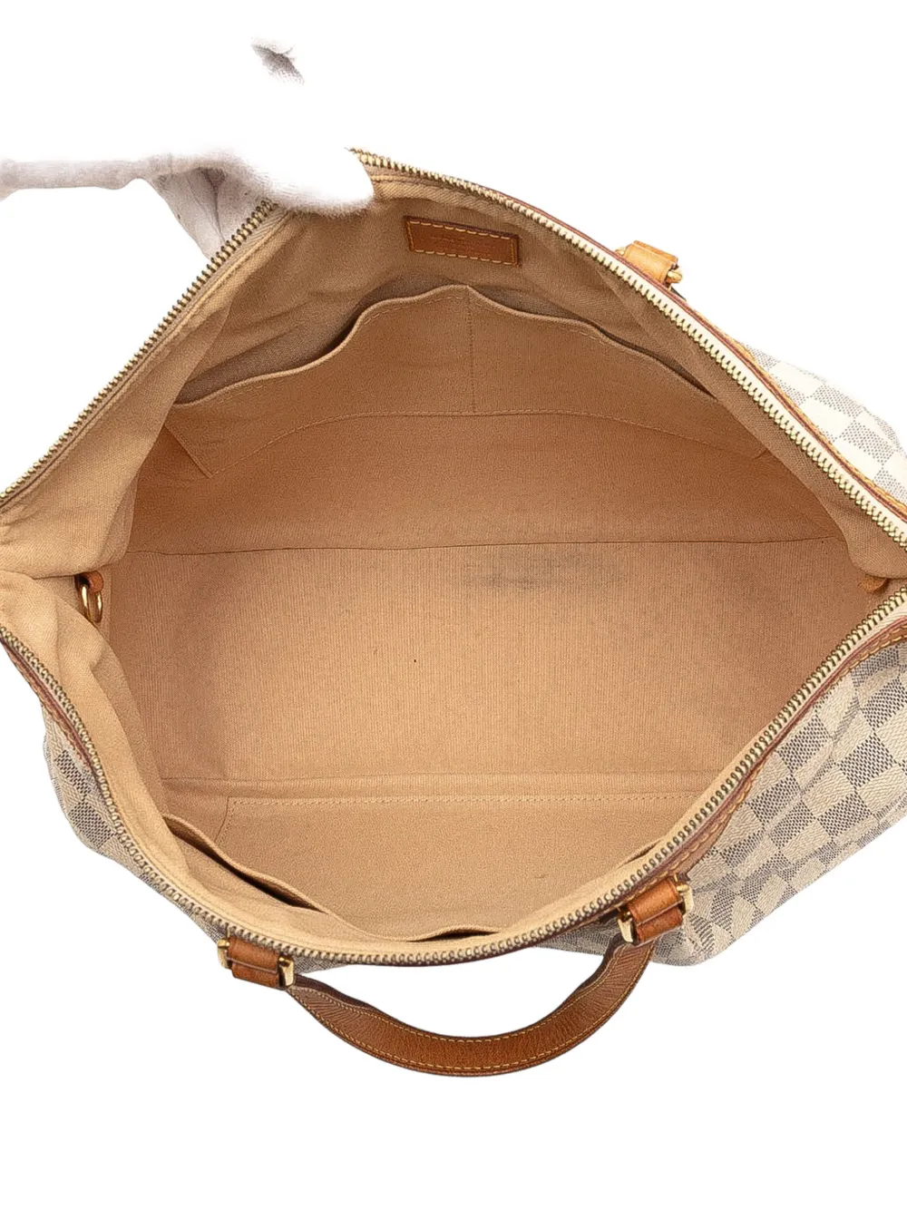 Pre-owned Louis Vuitton 2011 Damier Azur Siracusa Gm Satchel In White