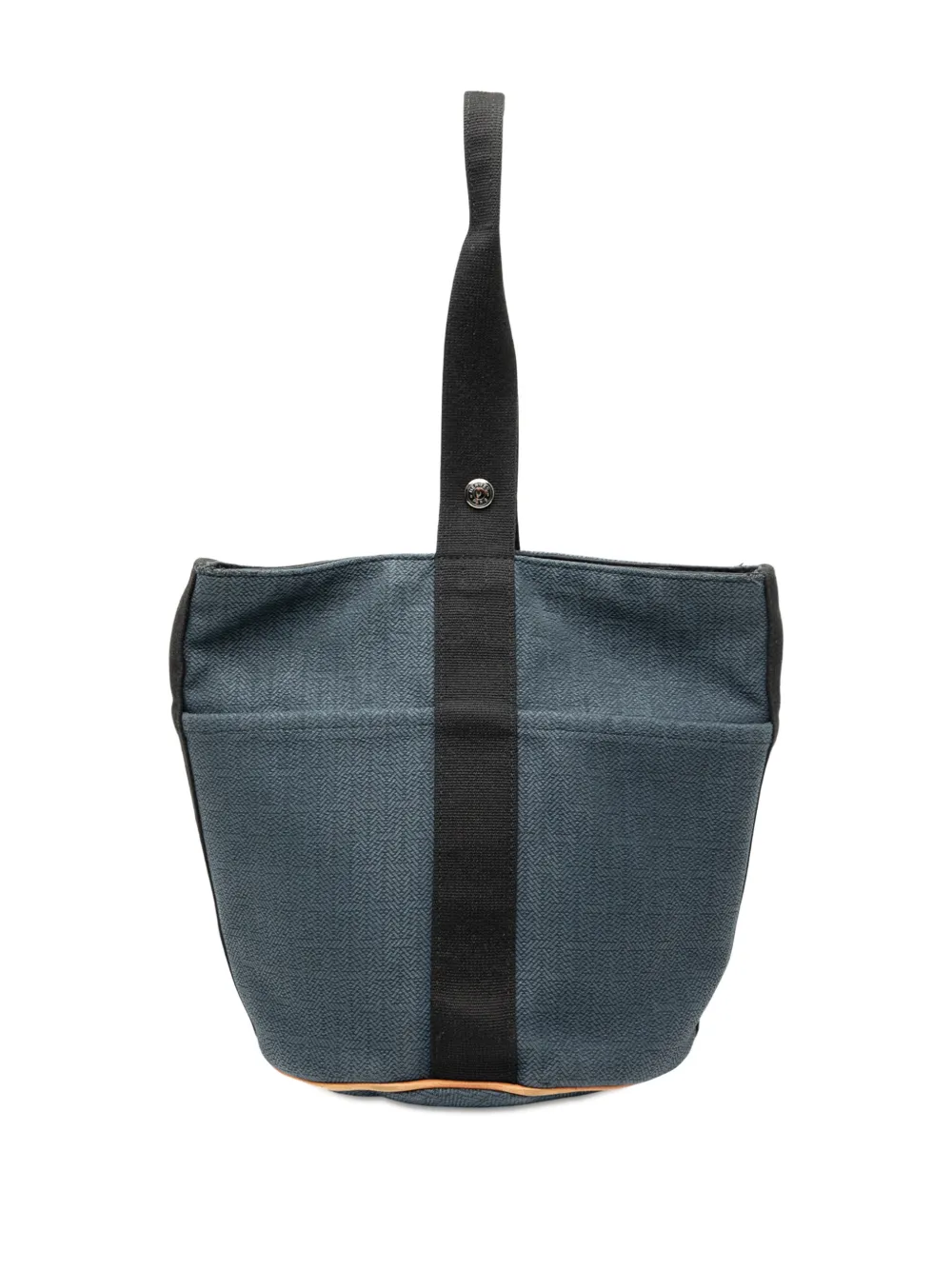 HERMES Pre-owned 1990-2010 Toile Saxo Mm Bucket Bag In Blue