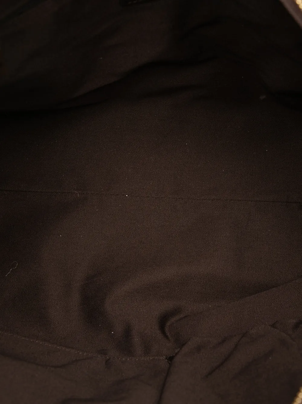 Pre-owned Burberry 2000-2017 Tonal Check Canvas Tote Bag In Brown