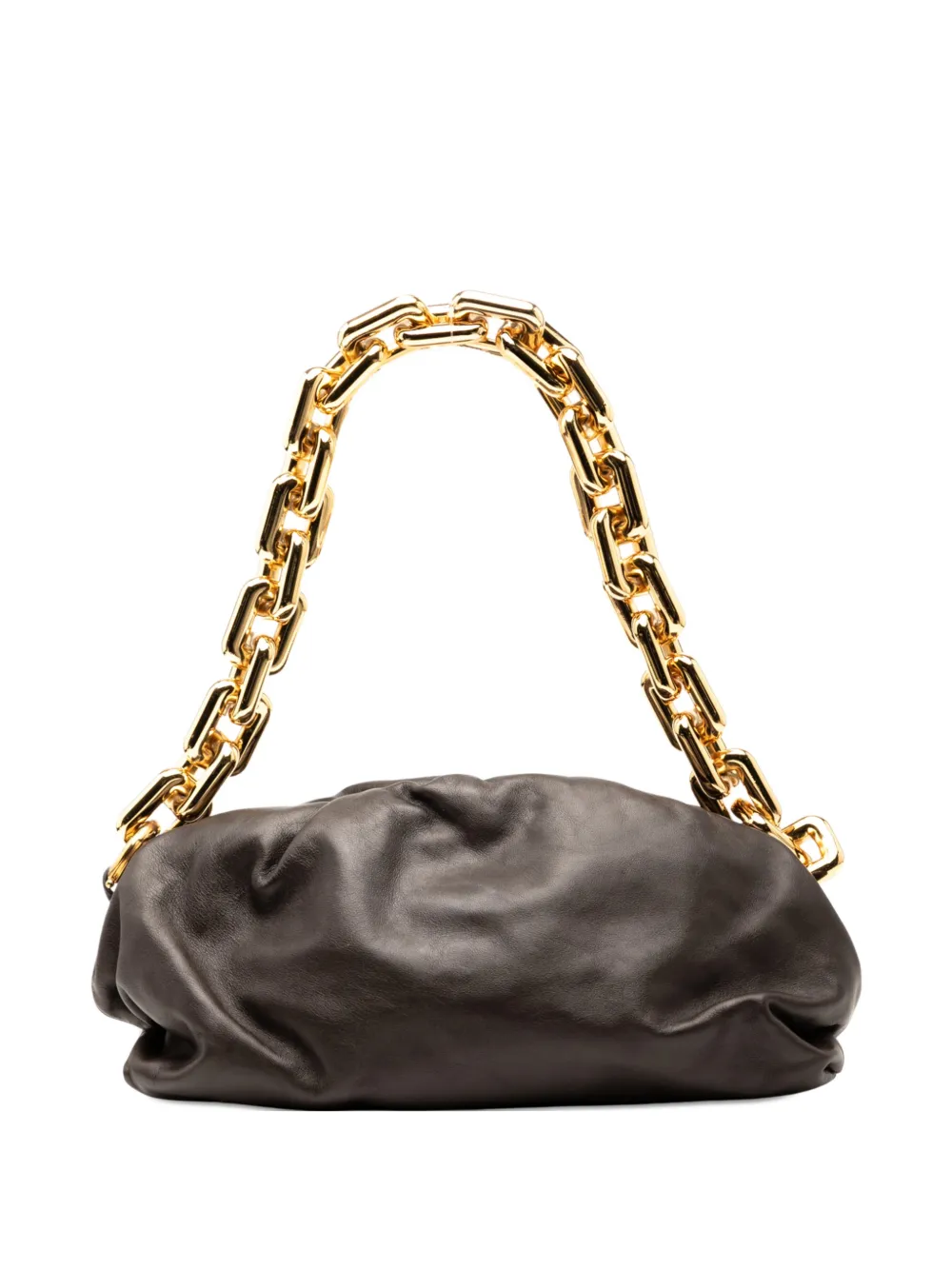 BOTTEGA VENETA Pre-owned 2012-2025 Lambskin Chain Pouch Shoulder Bag In Brown