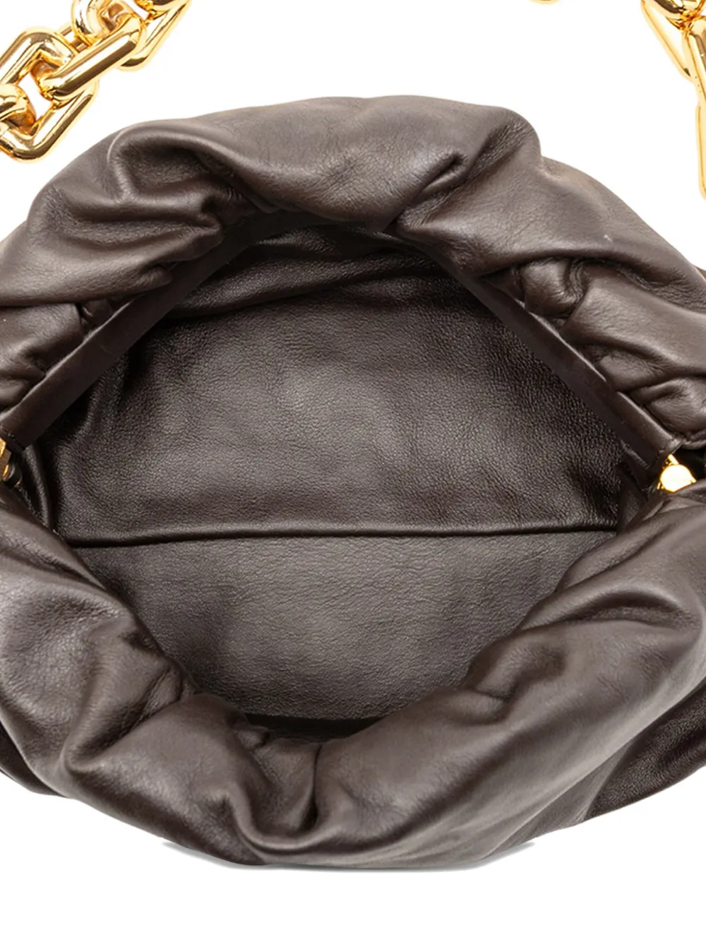 BOTTEGA VENETA Pre-owned 2012-2025 Lambskin Chain Pouch Shoulder Bag In Brown