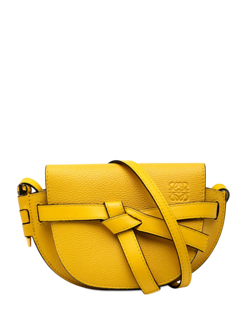 LOEWE Pre-owned 2018 Mini Leather Gate Crossbody Bag In Yellow