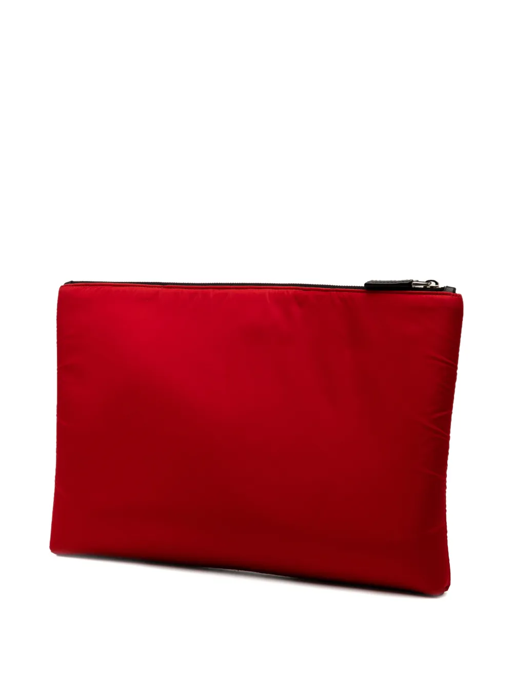 Pre-owned Prada 2013-2025 Tessuto Soft Zip Clutch Bag In Red
