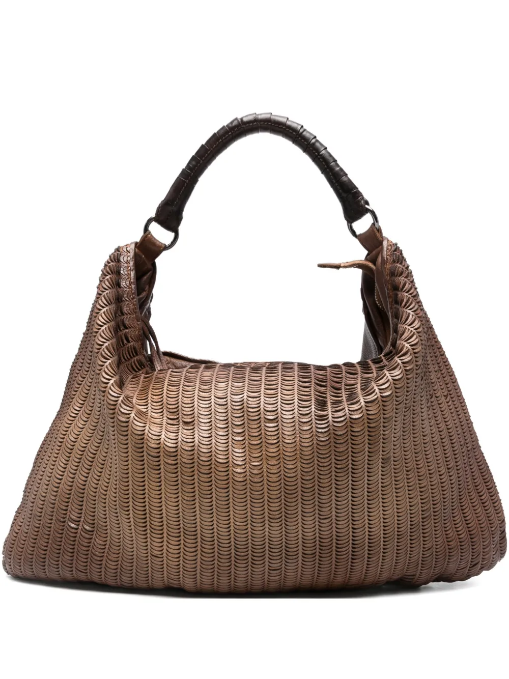 Reptile's House woven leather shoulder bag - Marrone