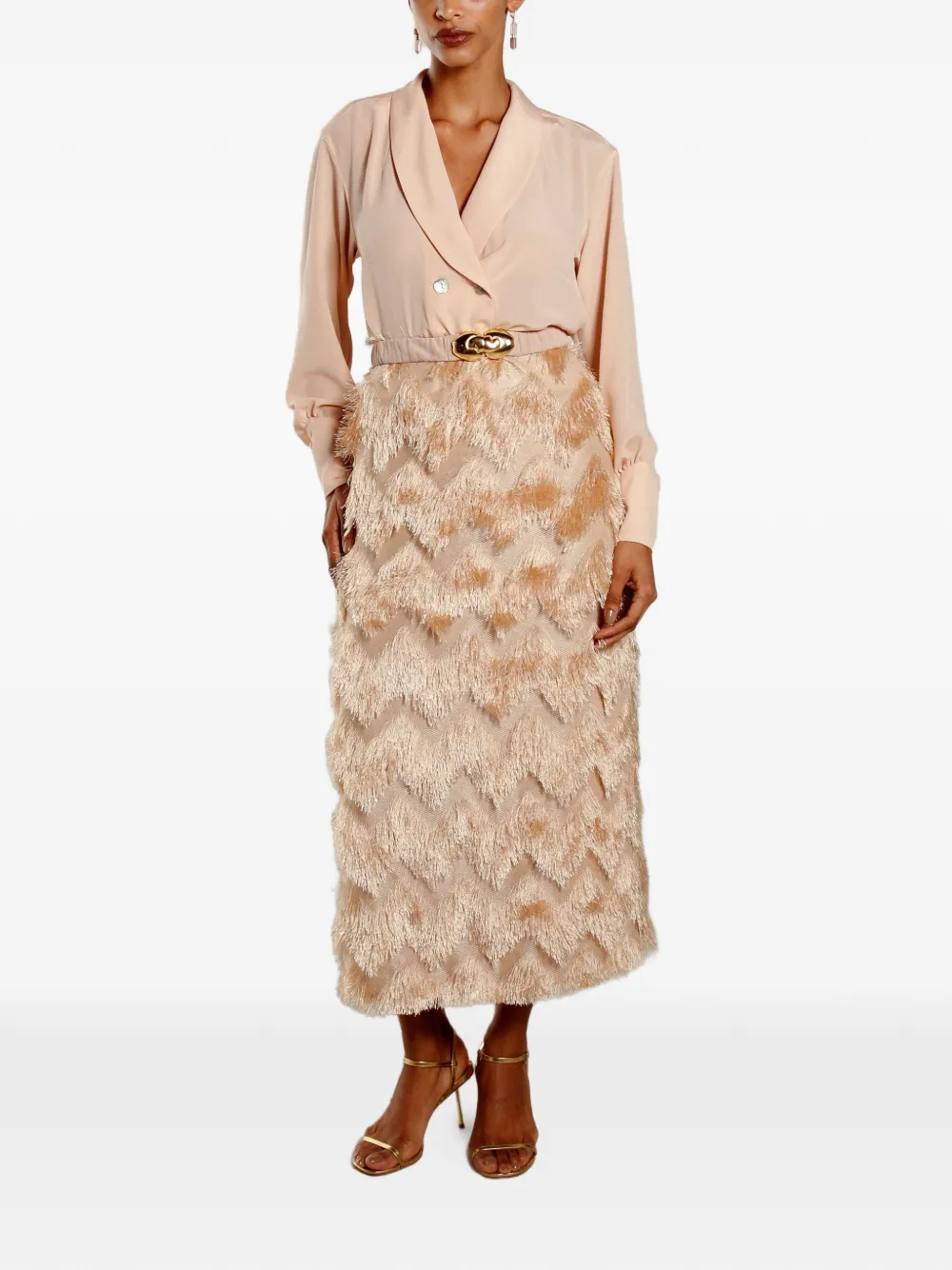 Isolda Sissi double-breasted buttoned shirt - Roze