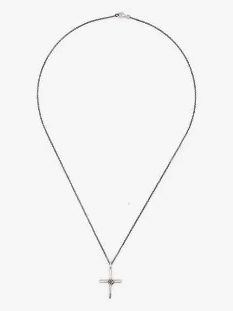 Rosa Maria Collana Disk in argento sterling con diamanti