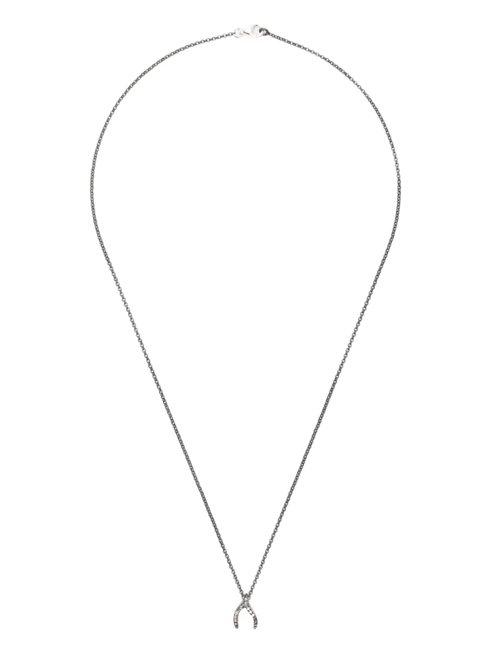 Rosa Maria sterling silver lucky-bone diamond necklace - Argento