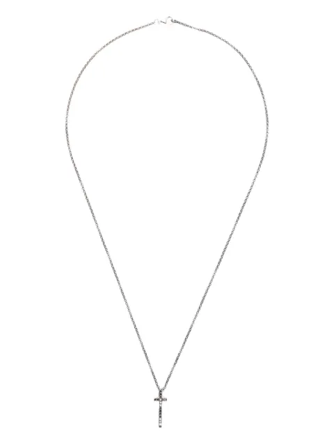 Rosa Maria sterling silver cross-pendant diamond necklace