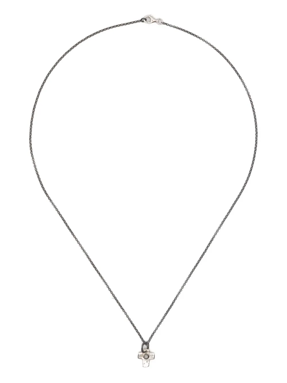 Rosa Maria sterling silver diamond cross necklace - Argento