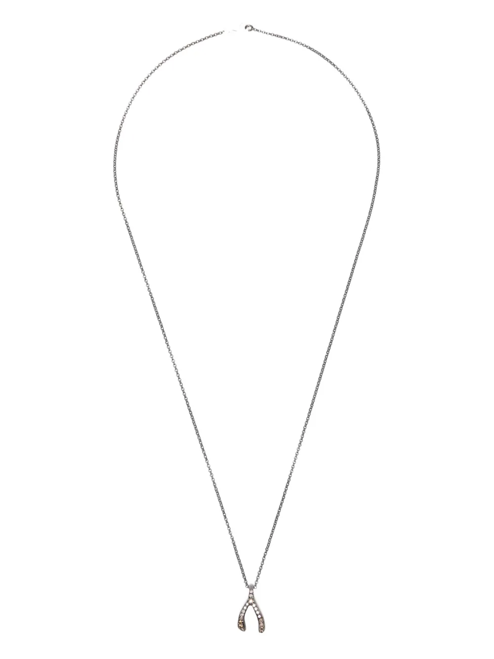 Rosa Maria sterling silver wishbone diamond necklace - Nero