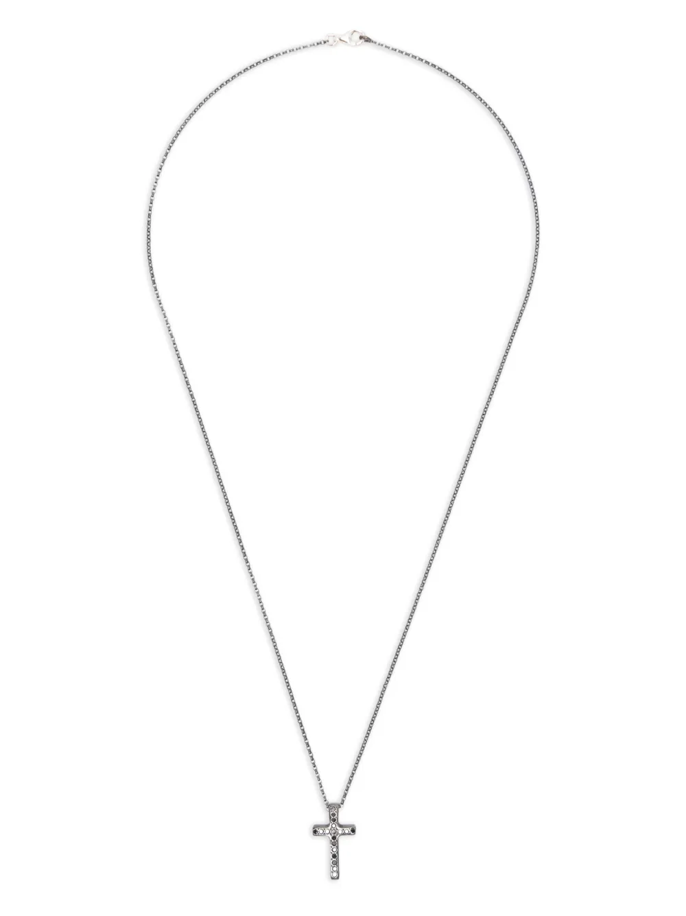 Rosa Maria sterling silver cross diamond necklace - Nero