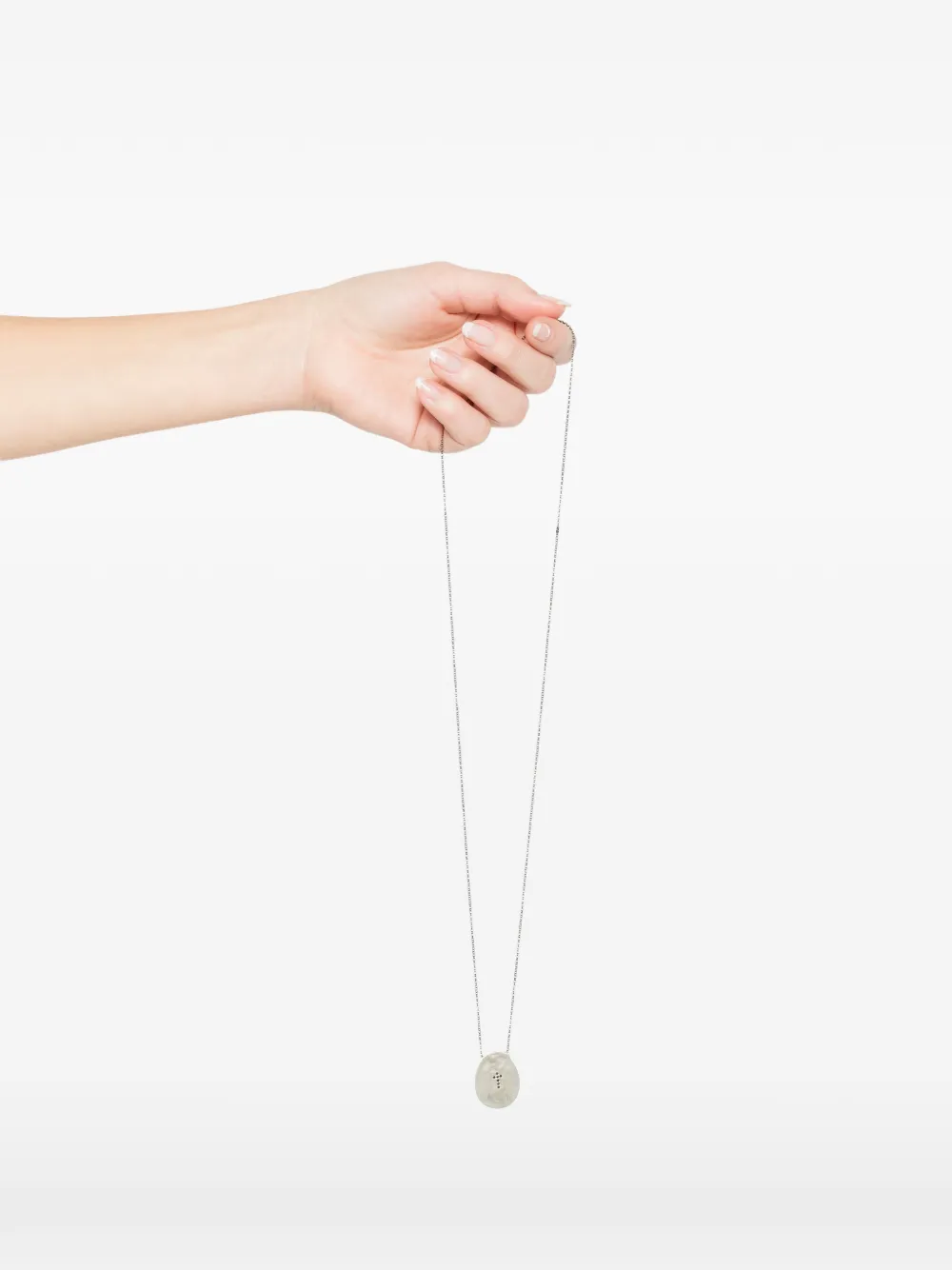 Rosa Maria Halsketting met ovalen hanger - Zilver