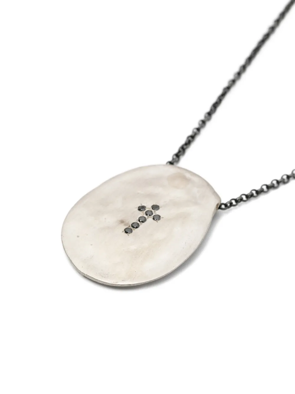  Rosa Maria Oval-pendant Necklace - Silver 