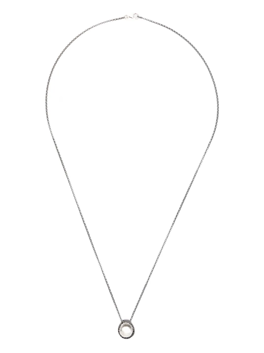 Rosa Maria sterling silver pendant diamond necklace - Argento