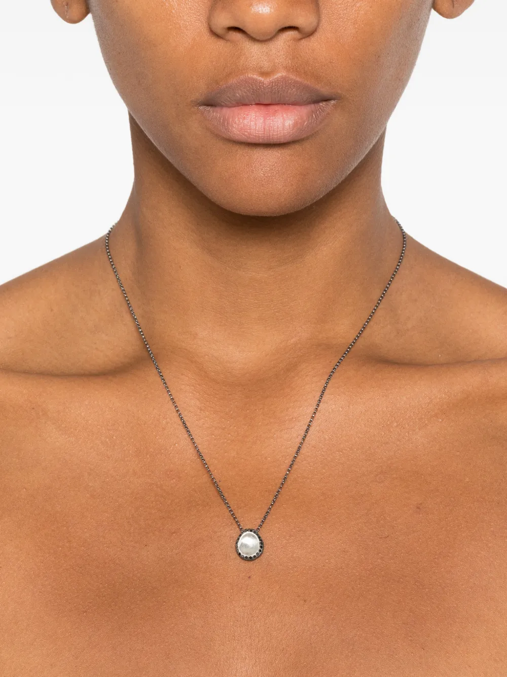  Rosa Maria Sterling Silver Pendant Diamond Necklace 