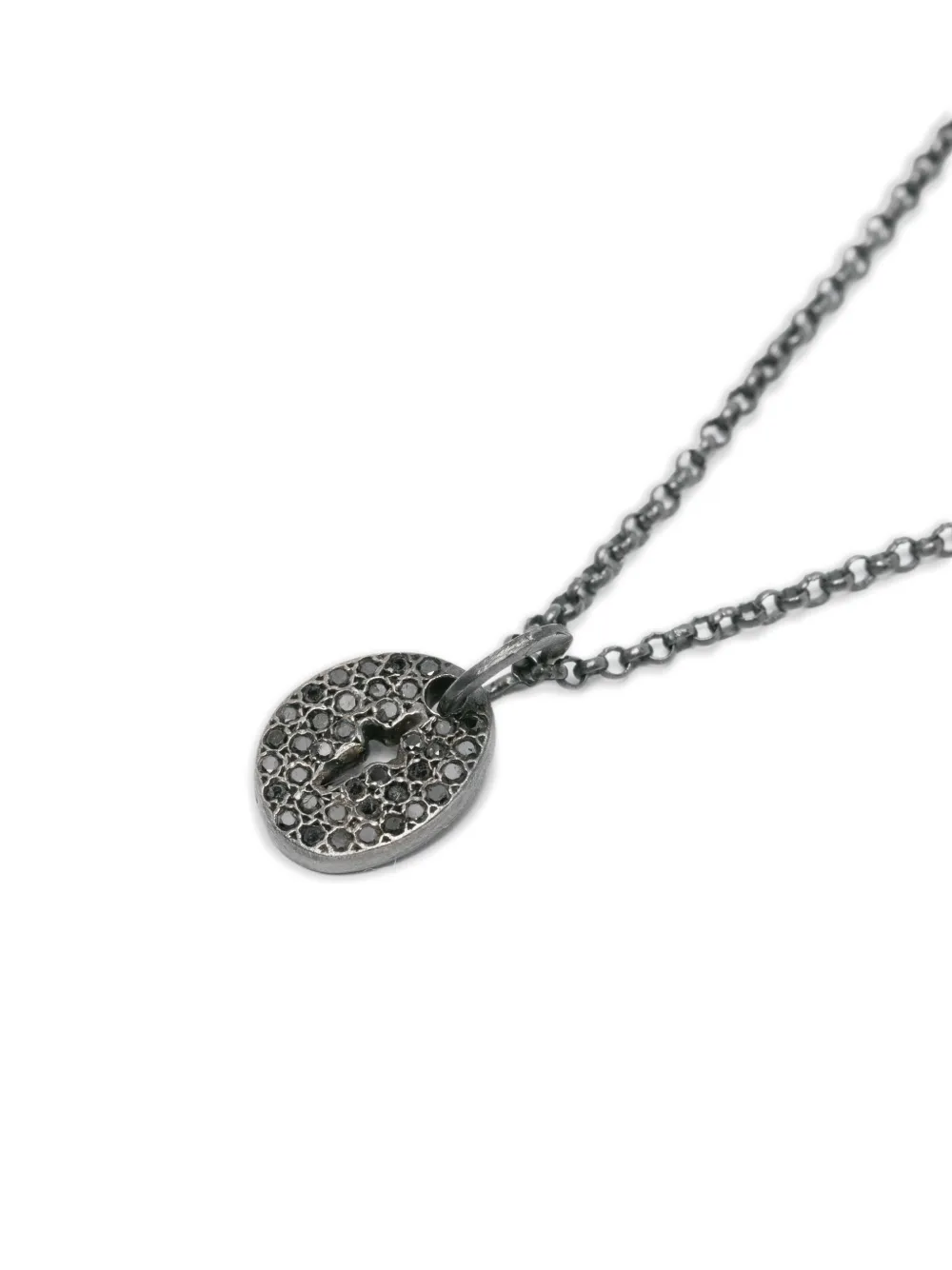 Sterling Silver Cross-Pendant Diamond Necklace