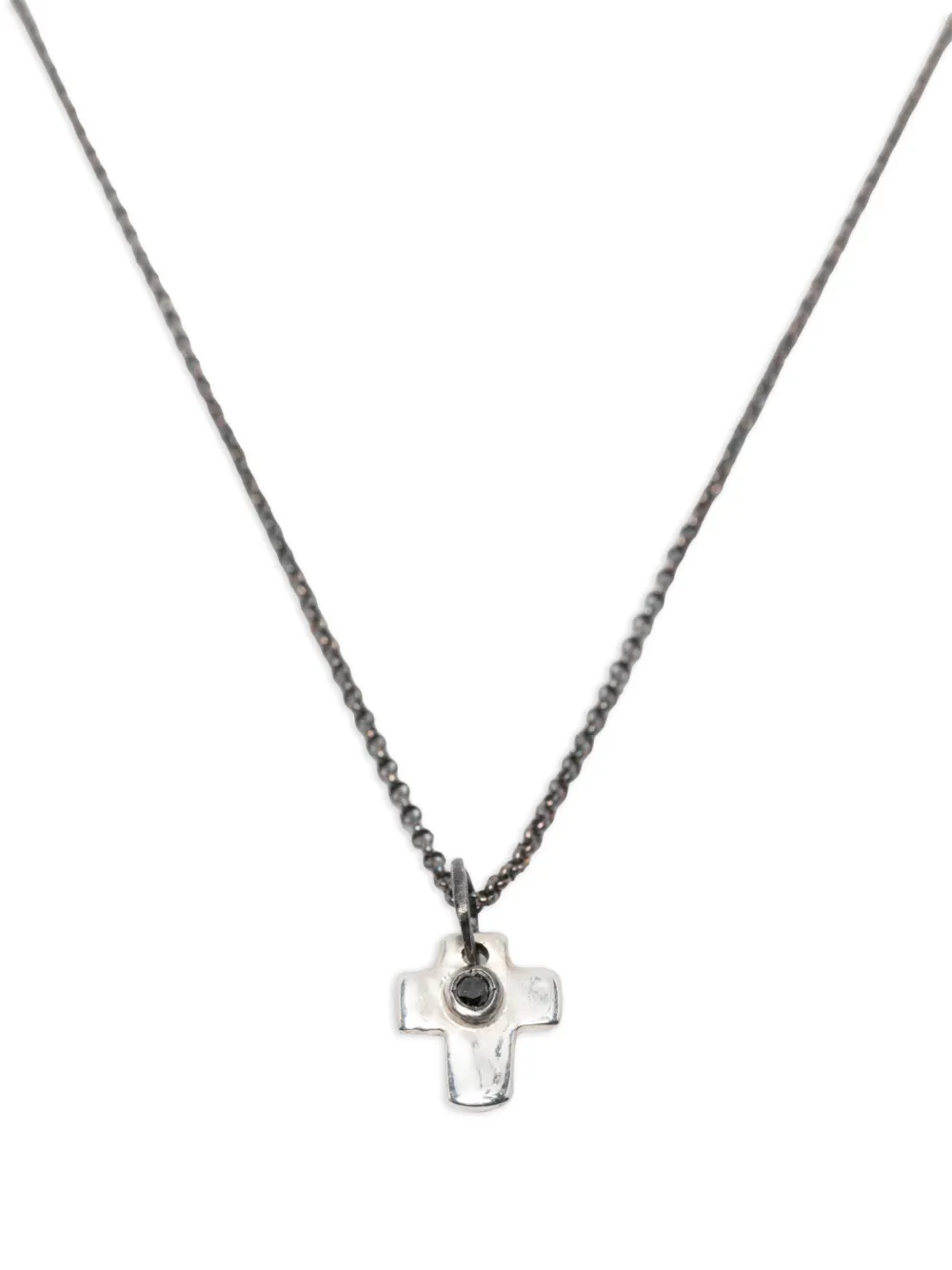 SILVER BLACK DIAMOND SPIRITSST DIX NECKLACE