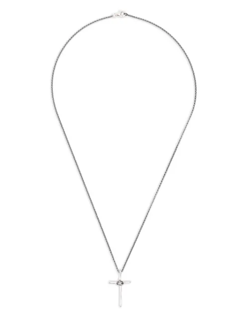 Rosa Maria Eliot Halskette aus Sterlingsilber mit Kreuzanhänger mit Diamant