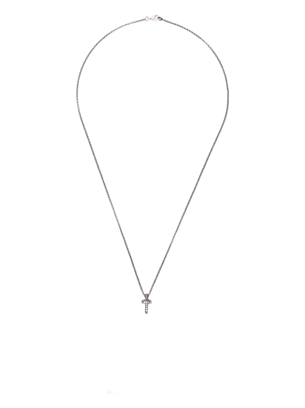 Rosa Maria sterling silver cross-pendant diamonds necklace - Argento