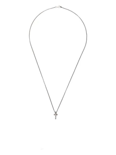 Rosa Maria sterling silver cross-pendant diamonds necklace