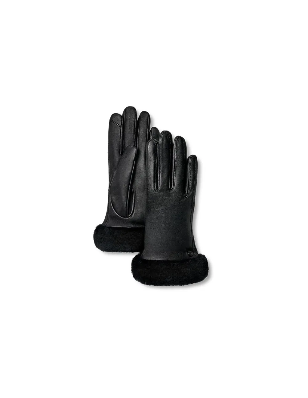 Ugg Leather Gloves In Black
